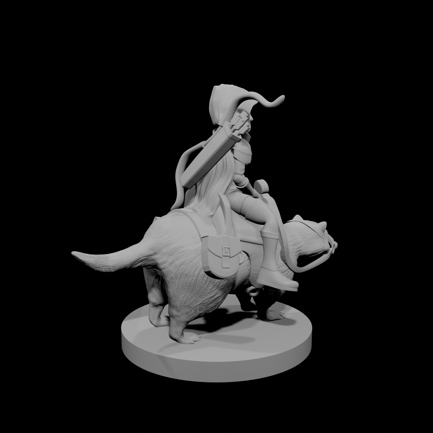 Halfling Female Ranger on Giant Badger
