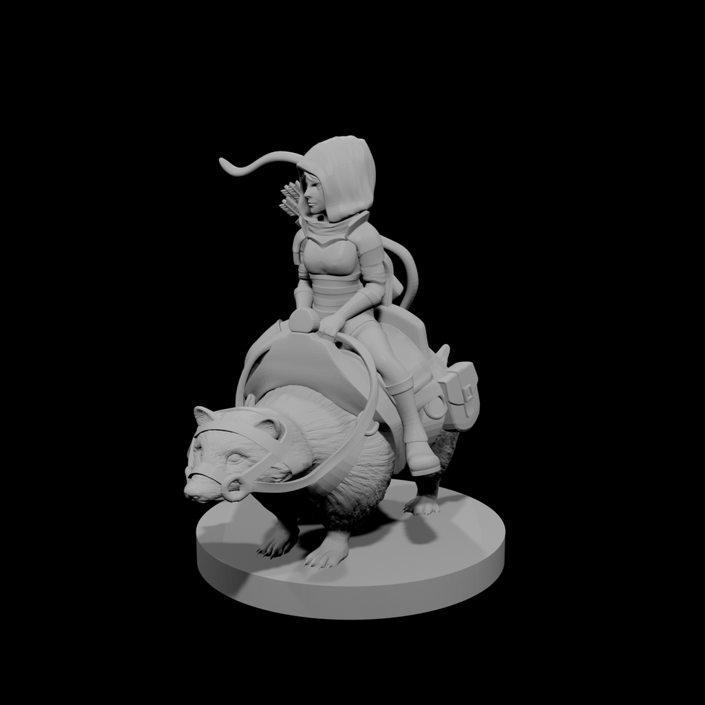 Halfling Female Ranger on Giant Badger