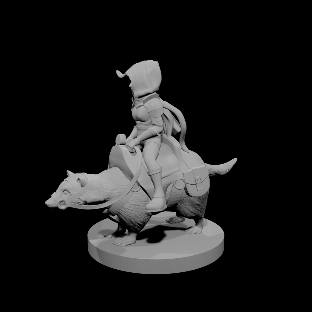 Halfling Female Ranger on Giant Badger