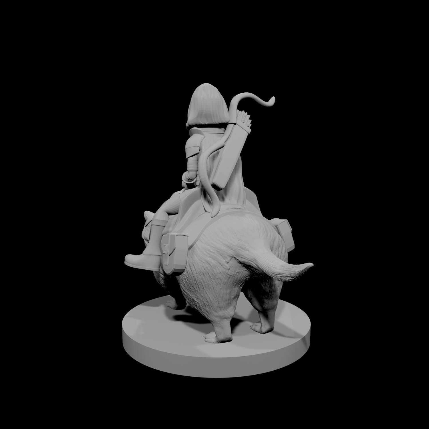 Halfling Female Ranger on Giant Badger