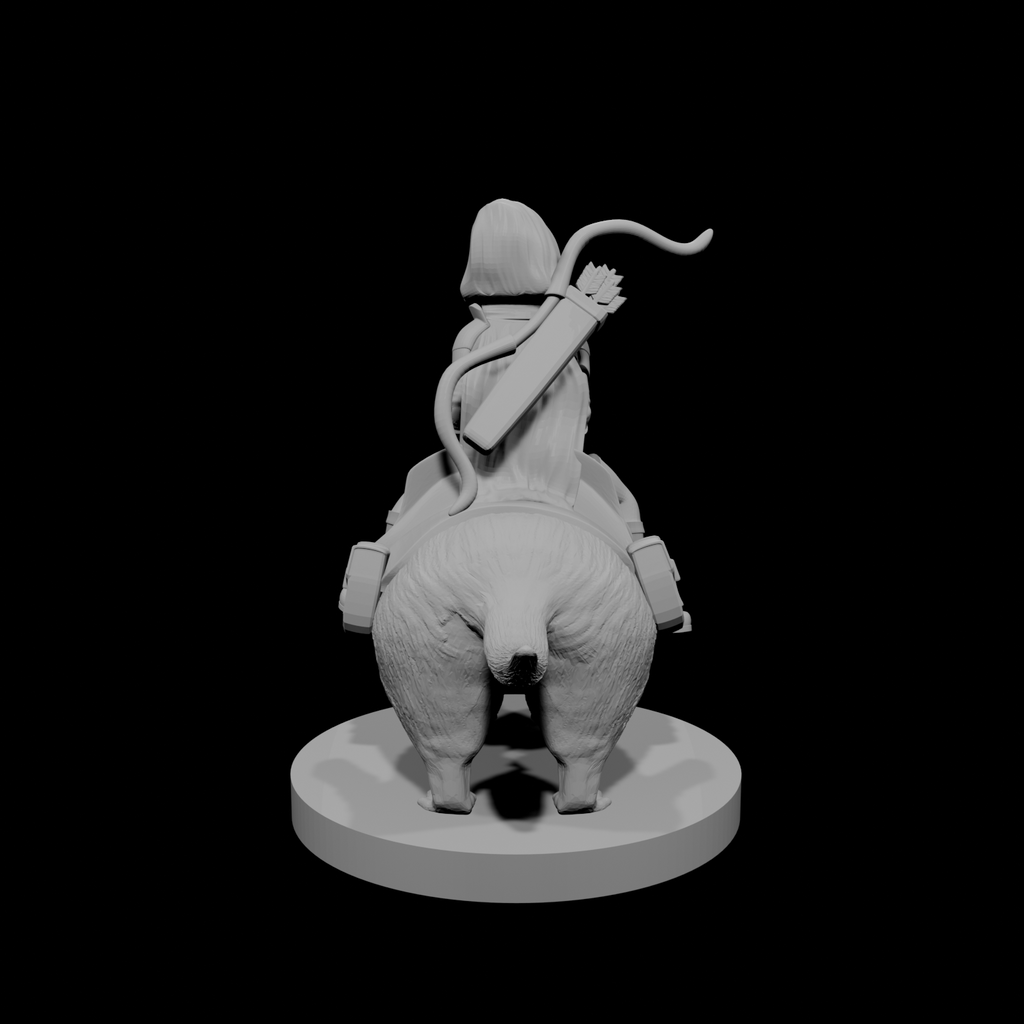 Halfling Female Ranger on Giant Badger