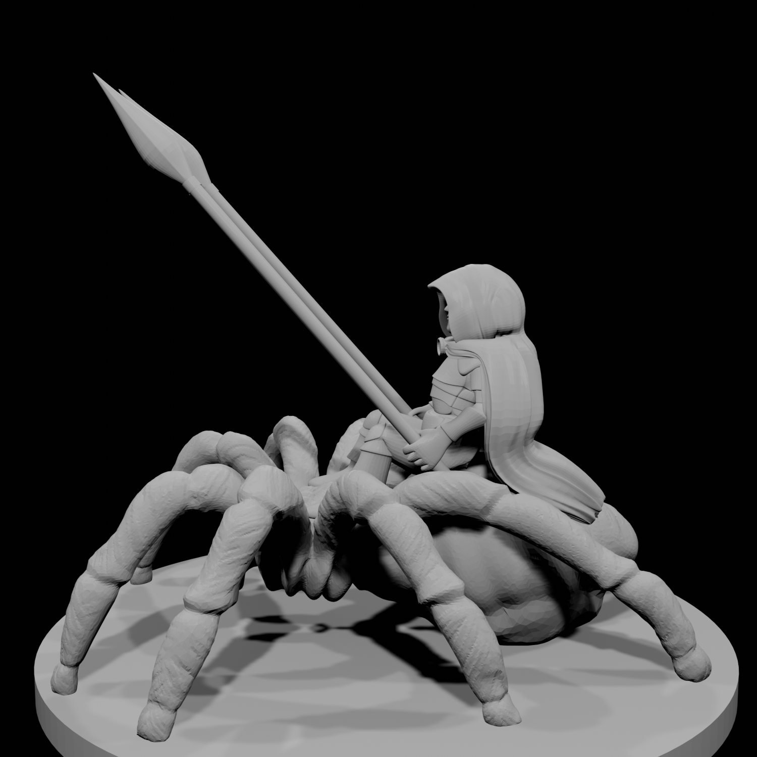Halfling Male Ranger on Giant Spider