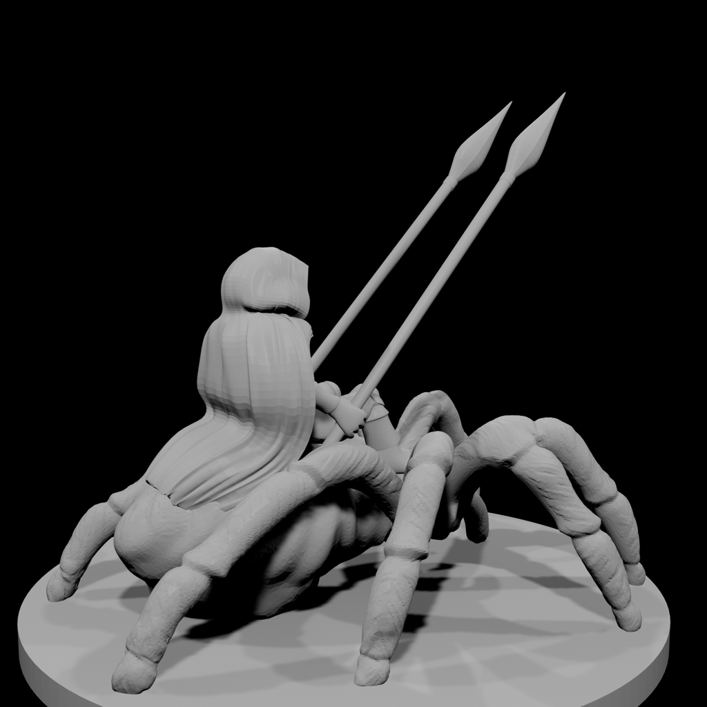 Halfling Male Ranger on Giant Spider