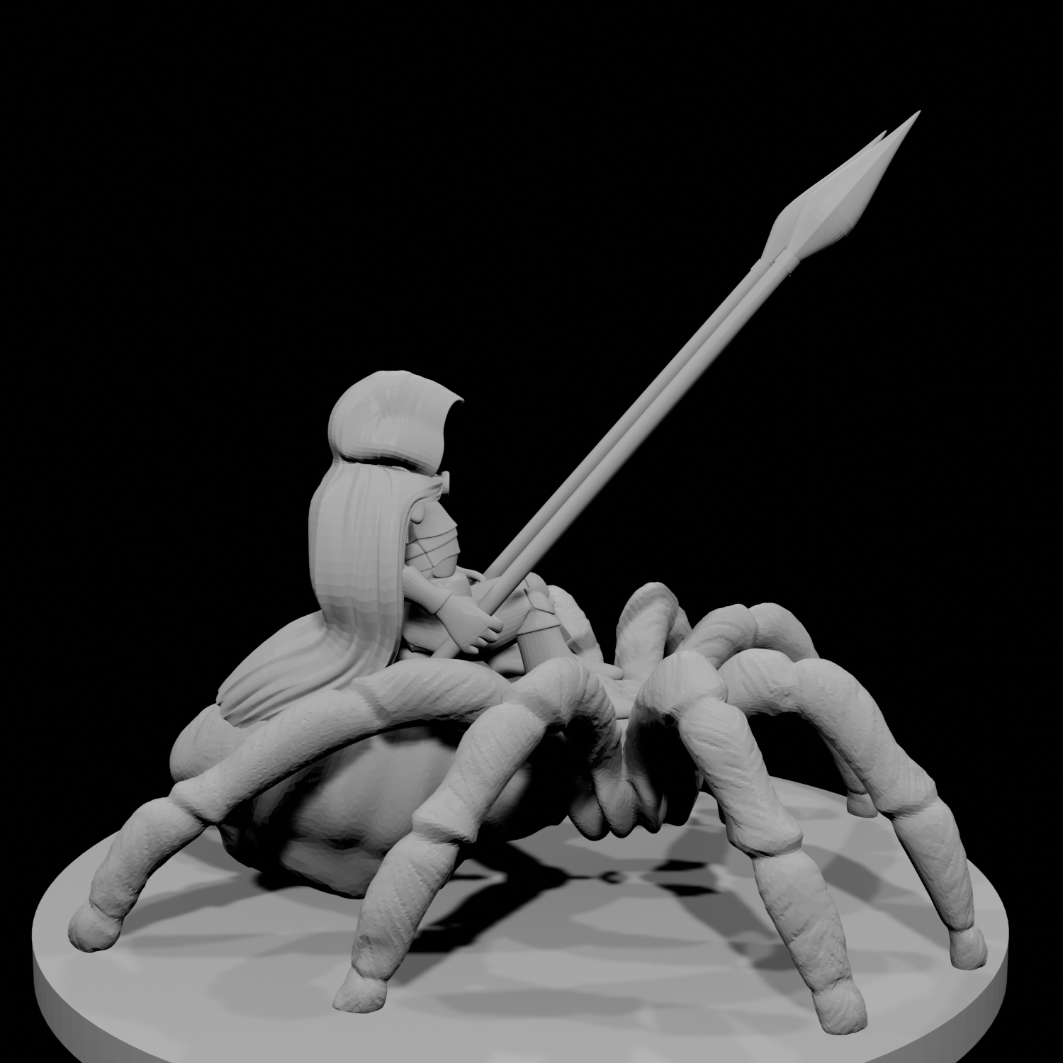 Halfling Male Ranger on Giant Spider