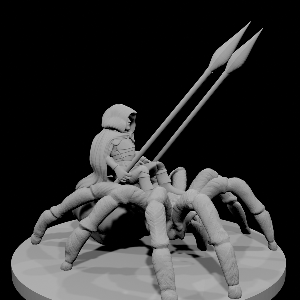 Halfling Male Ranger on Giant Spider