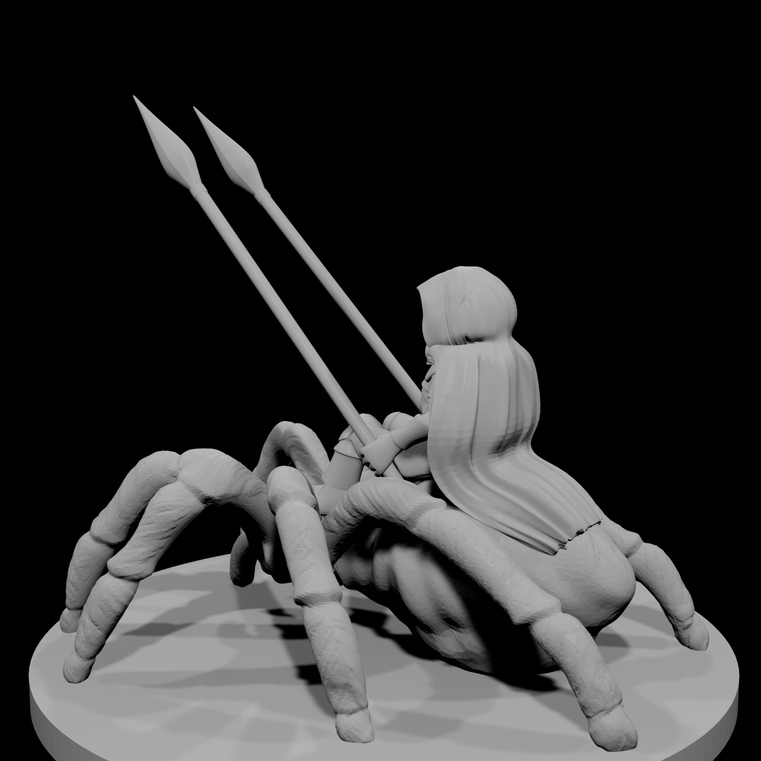Halfling Male Ranger on Giant Spider