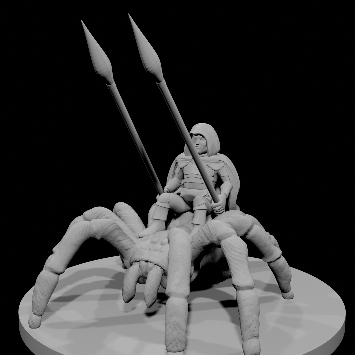 Halfling Male Ranger on Giant Spider