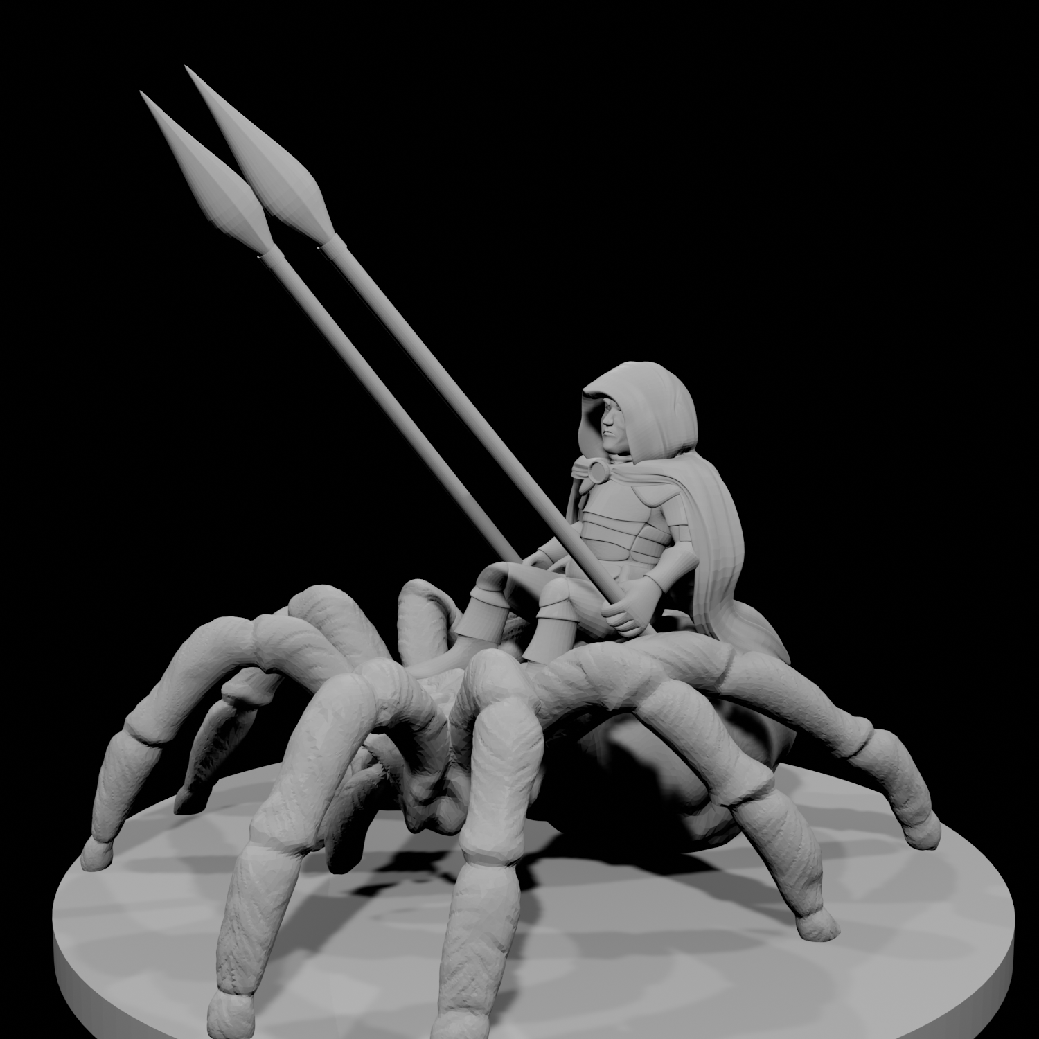 Halfling Male Ranger on Giant Spider