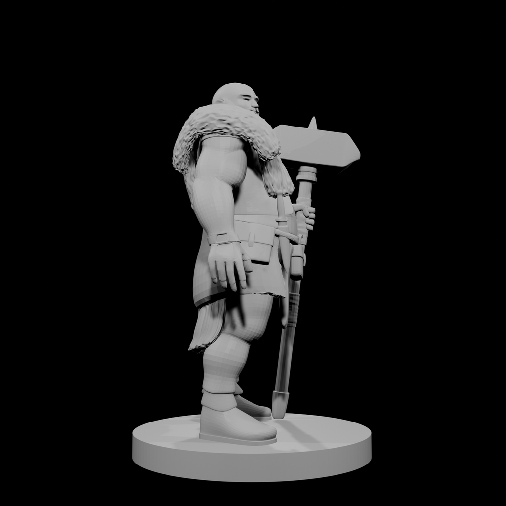 Happy Human Barbarian with Maul