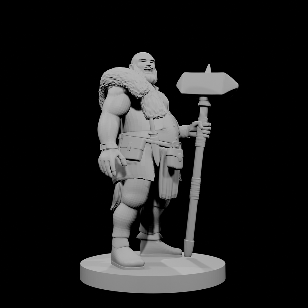 Happy Human Barbarian with Maul