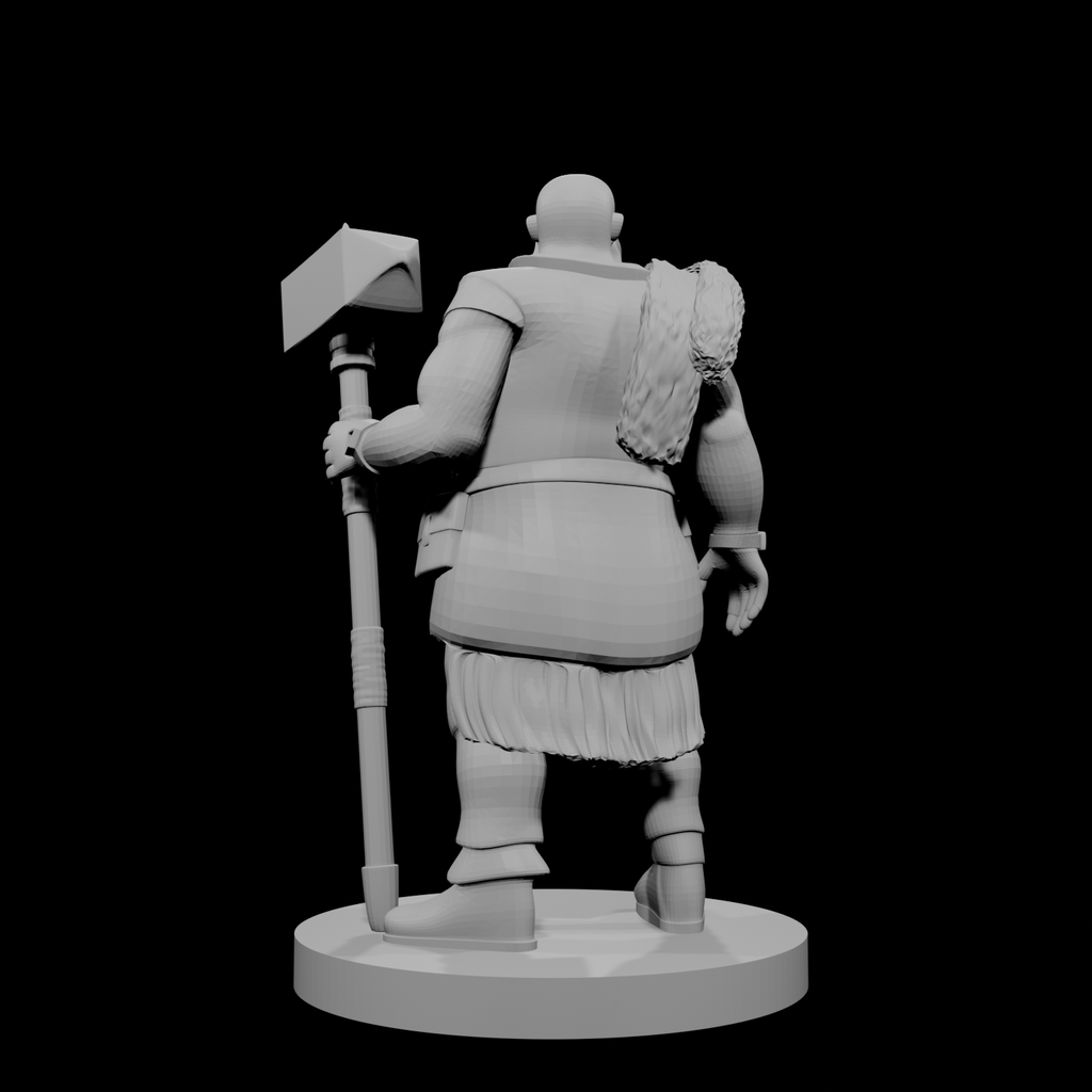 Happy Human Barbarian with Maul