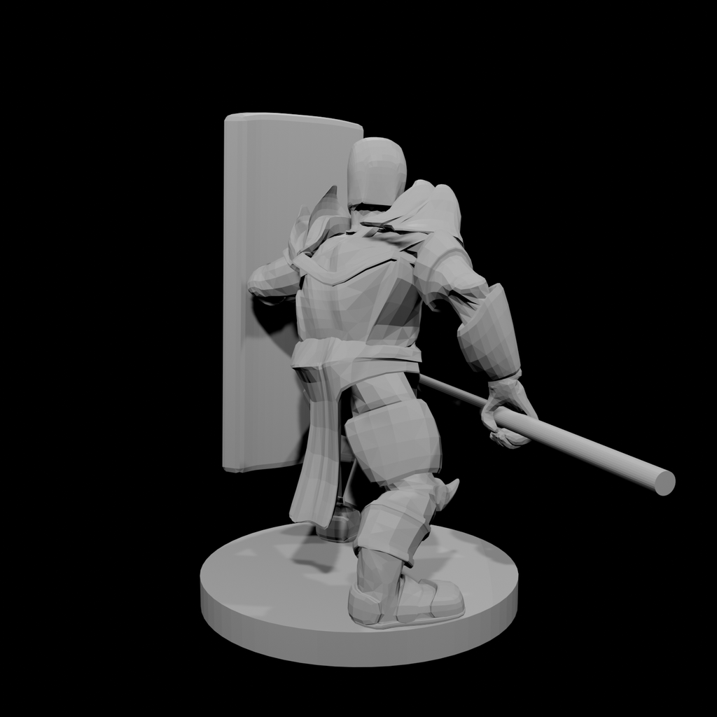 Helm Tower Shield and Spear Paladin