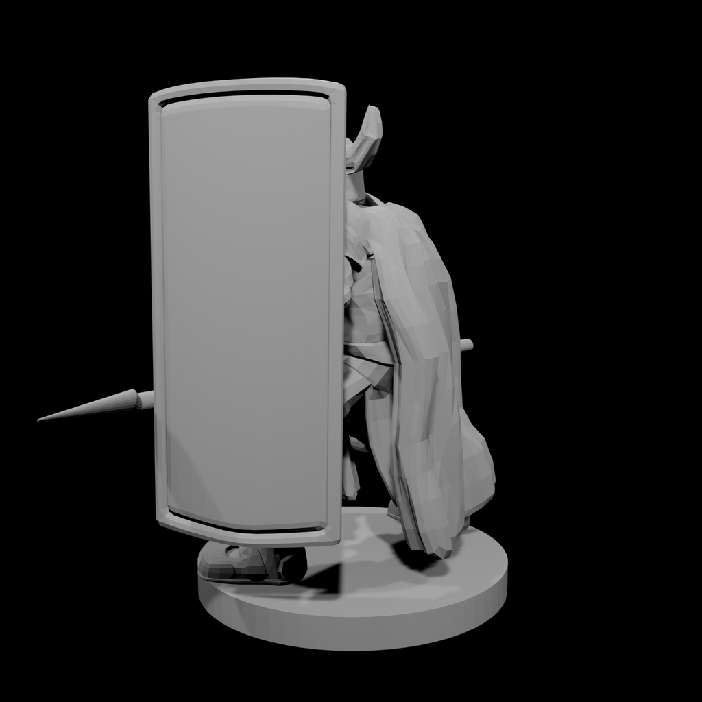 Horned Helm Tower Shield and Spear Paladin