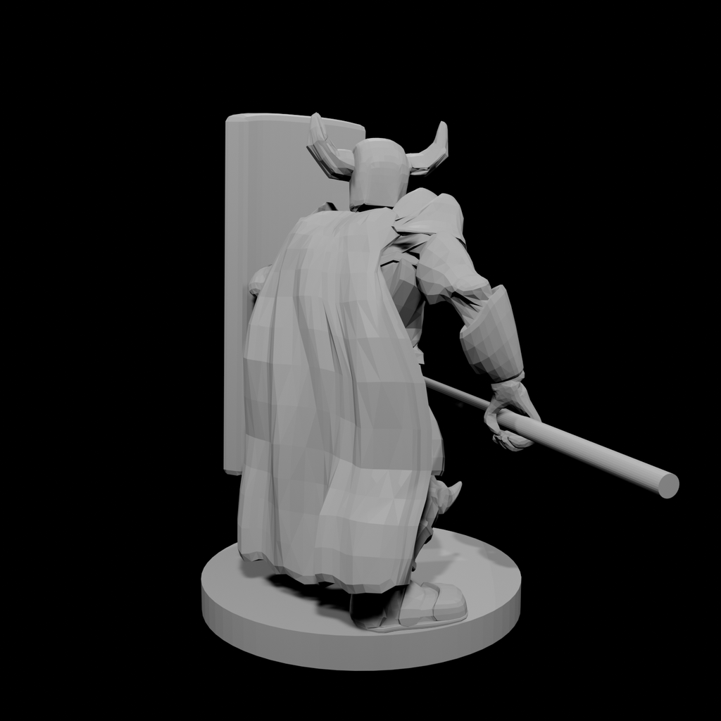 Horned Helm Tower Shield and Spear Paladin