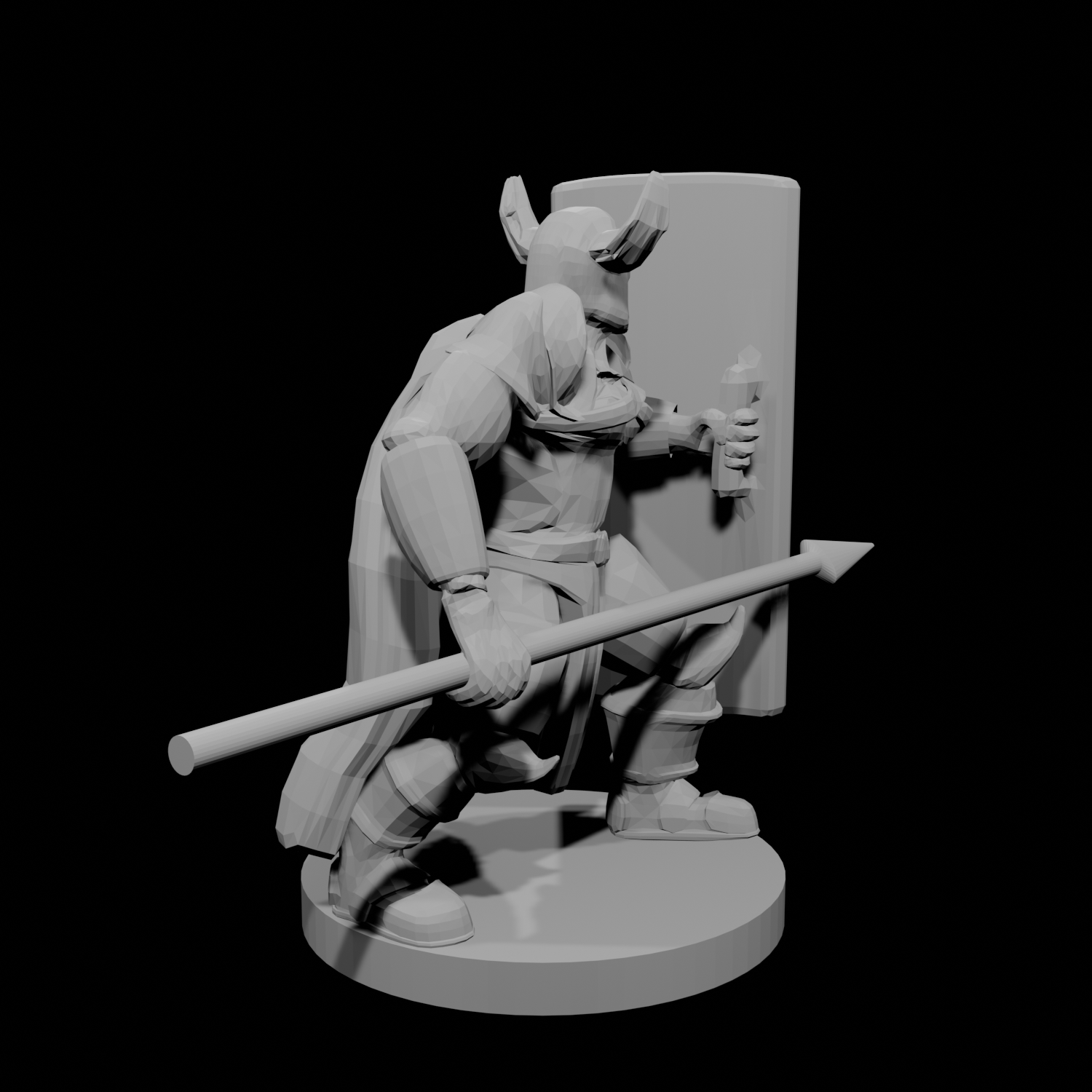 Horned Helm Tower Shield and Spear Paladin