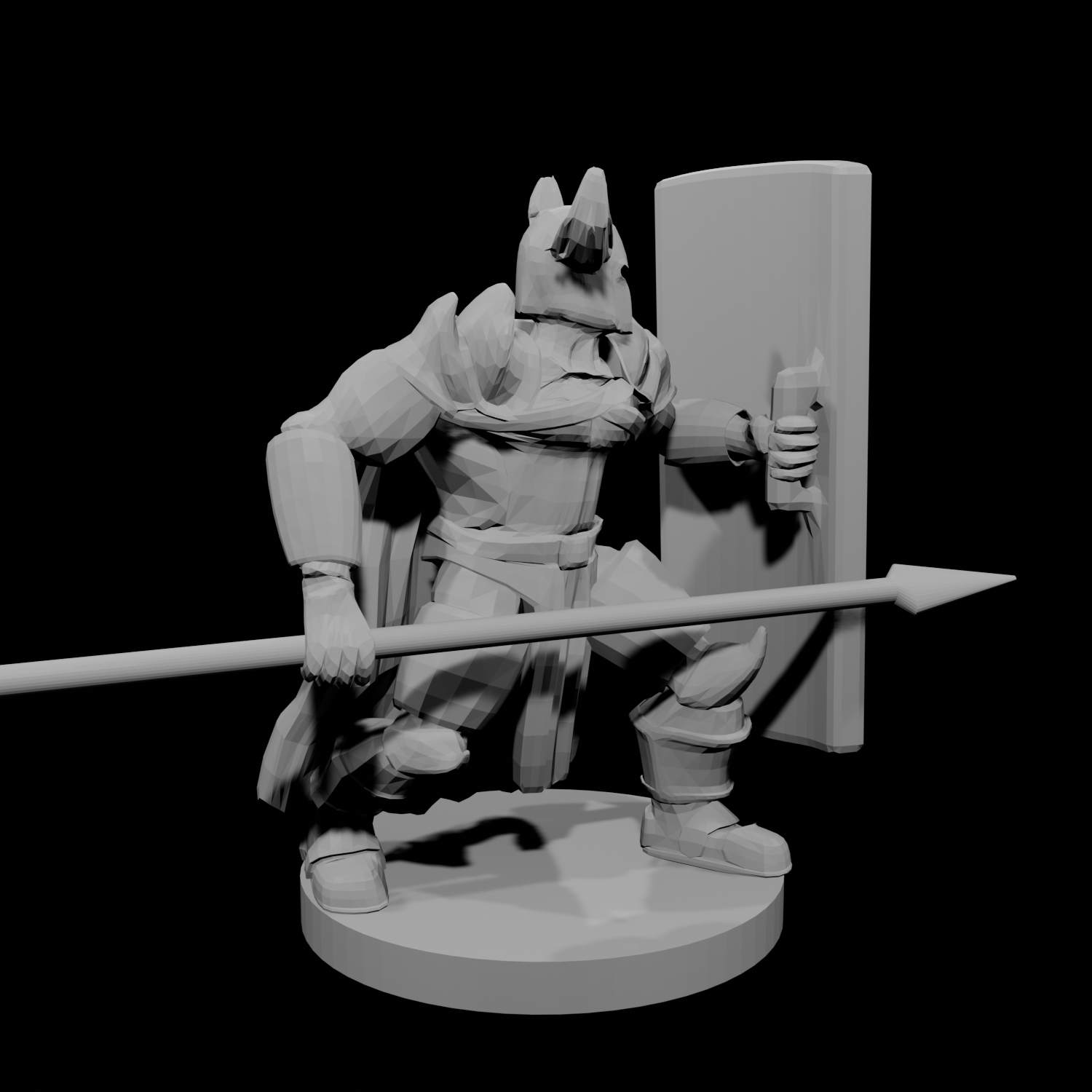 Horned Helm Tower Shield and Spear Paladin