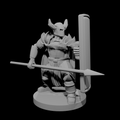 Horned Helm Tower Shield and Spear Paladin