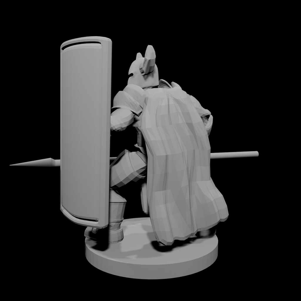 Horned Helm Tower Shield and Spear Paladin