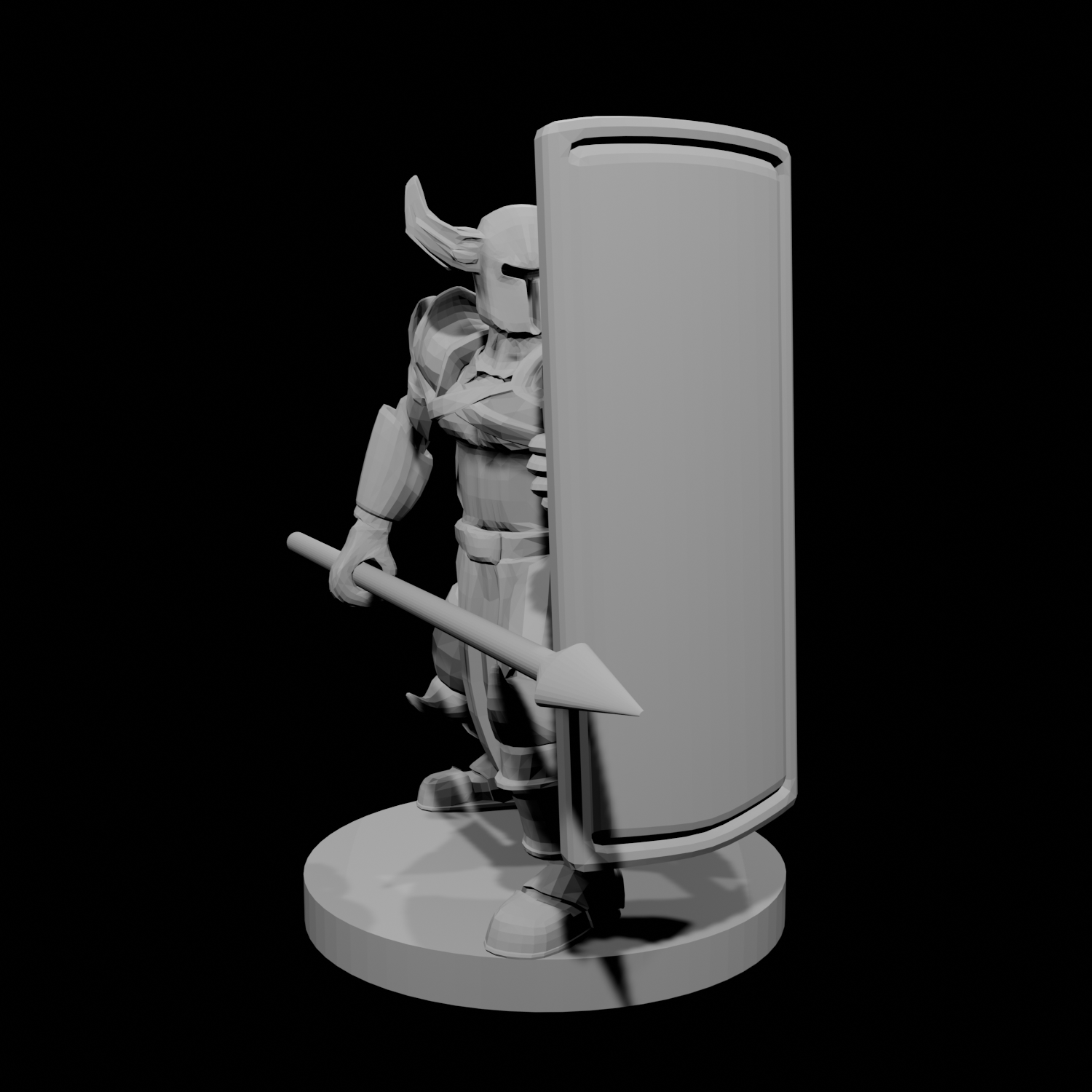 Horned Helm Tower Shield and Spear Paladin