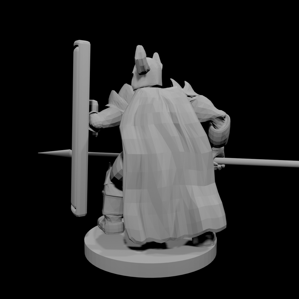Horned Helm Tower Shield and Spear Paladin