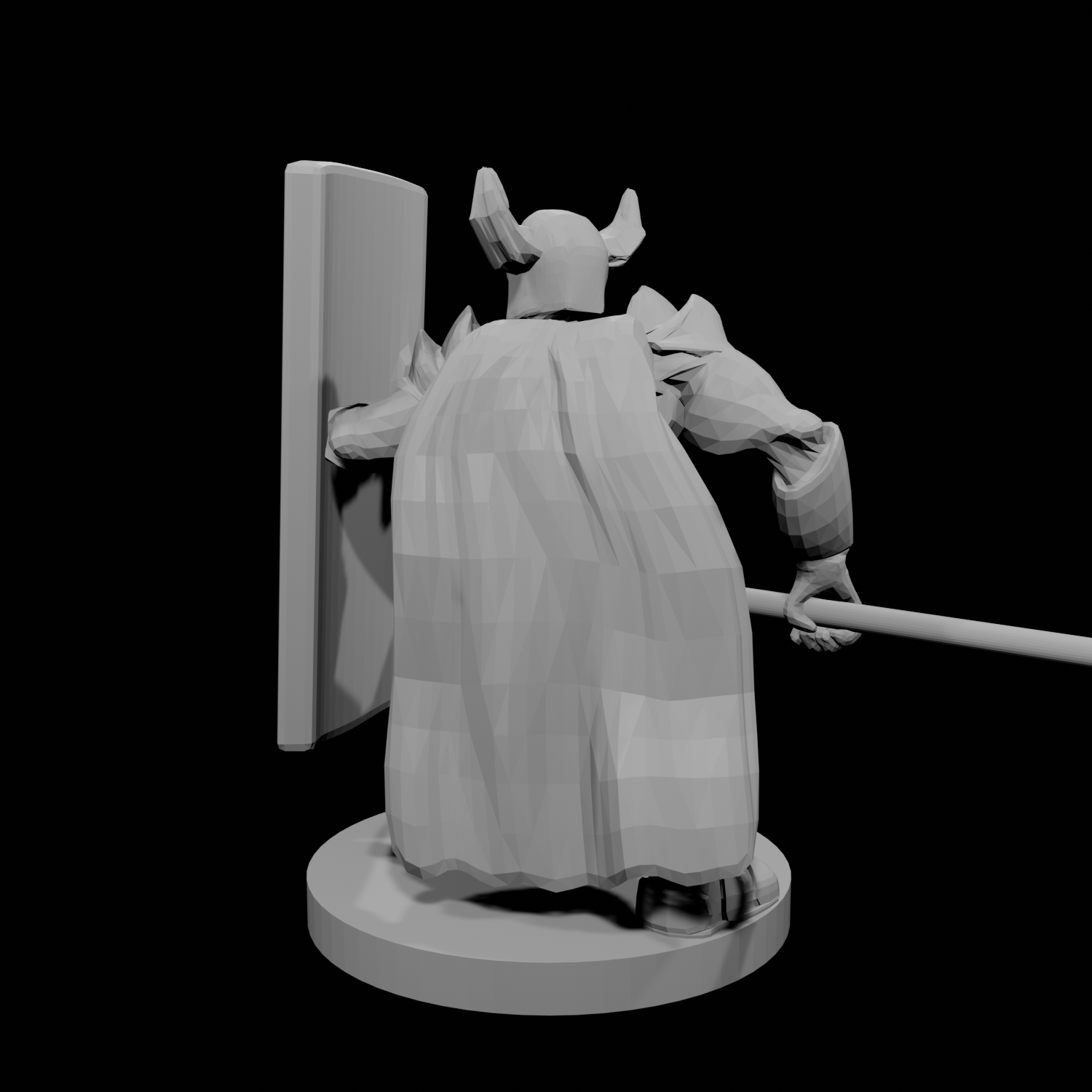 Horned Helm Tower Shield and Spear Paladin