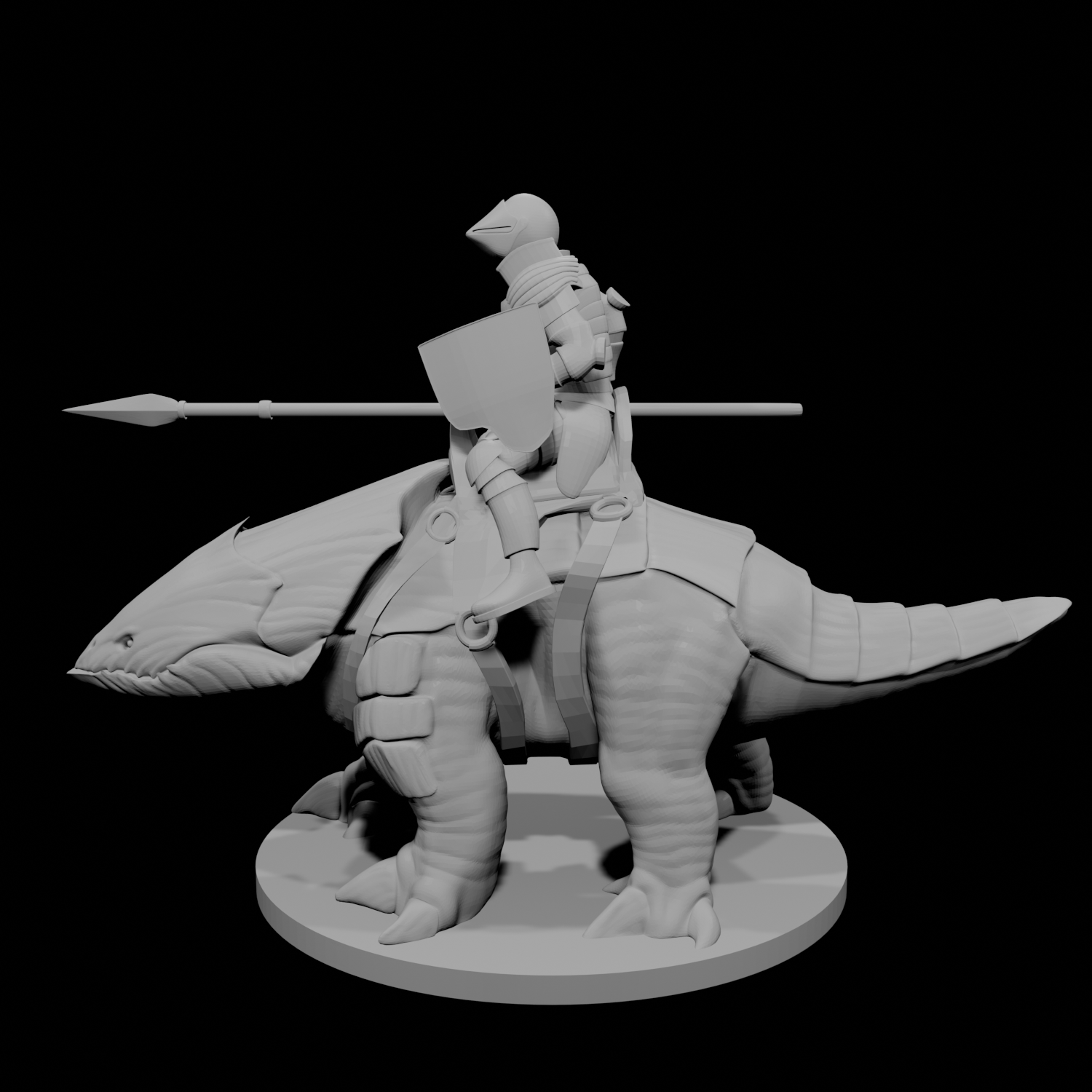 Human Cavalier on a Bulette