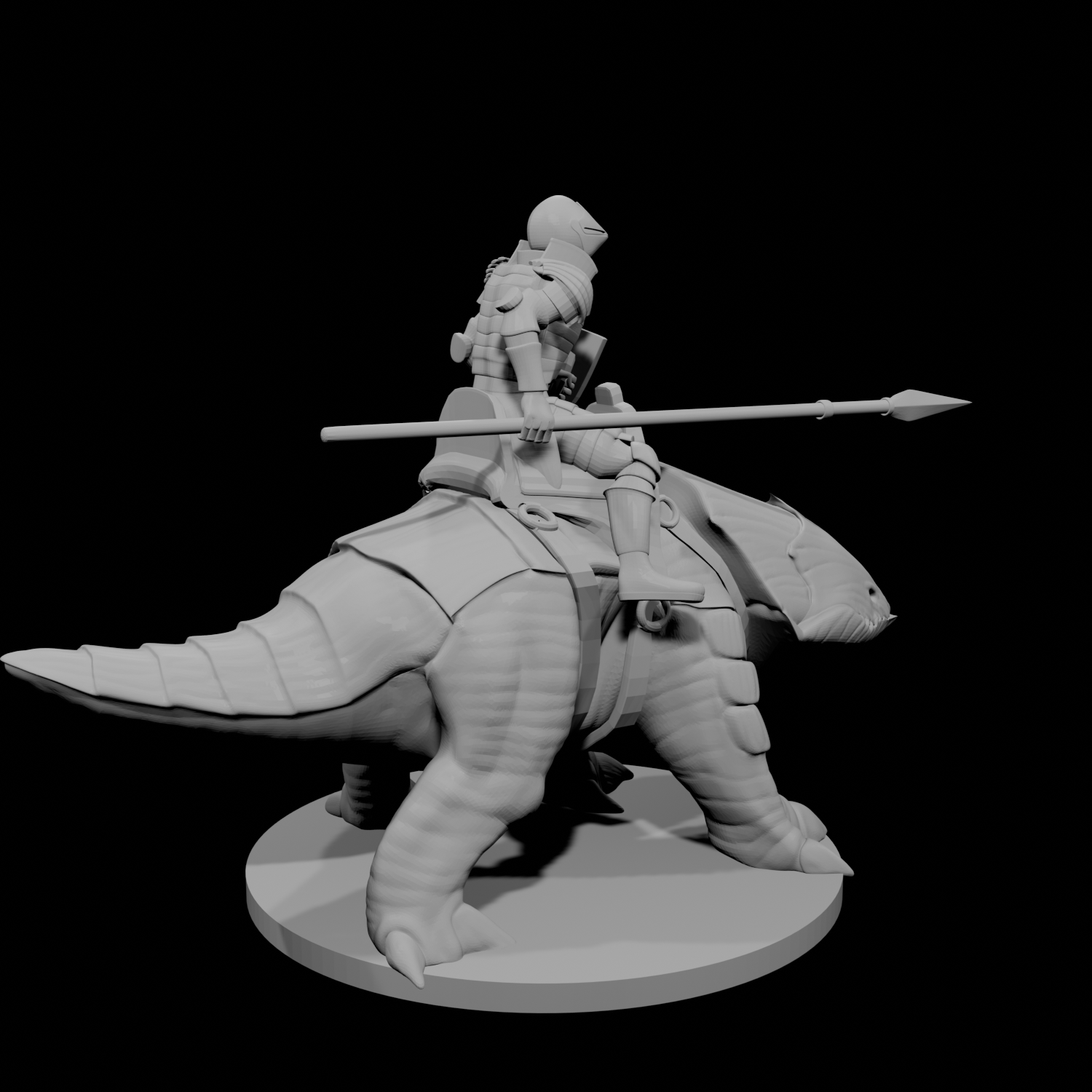 Human Cavalier on a Bulette