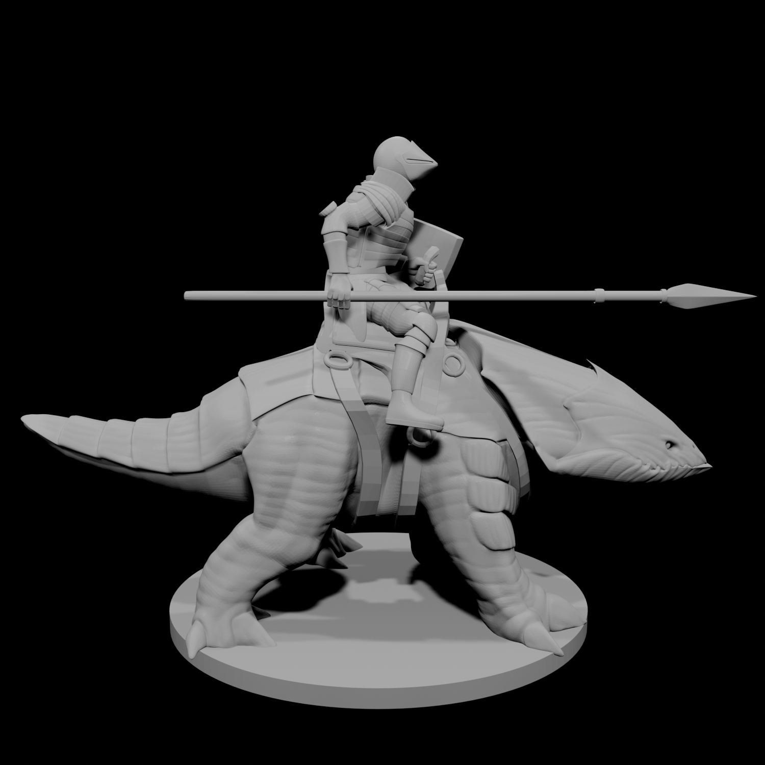 Human Cavalier on a Bulette