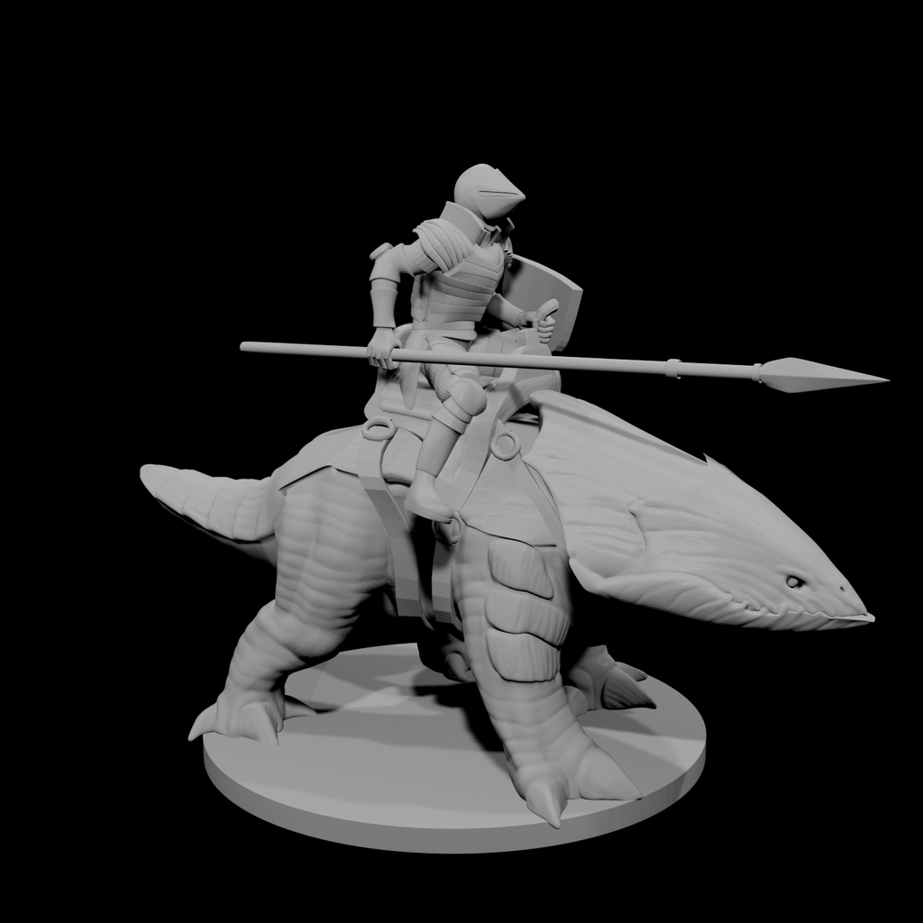 Human Cavalier on a Bulette