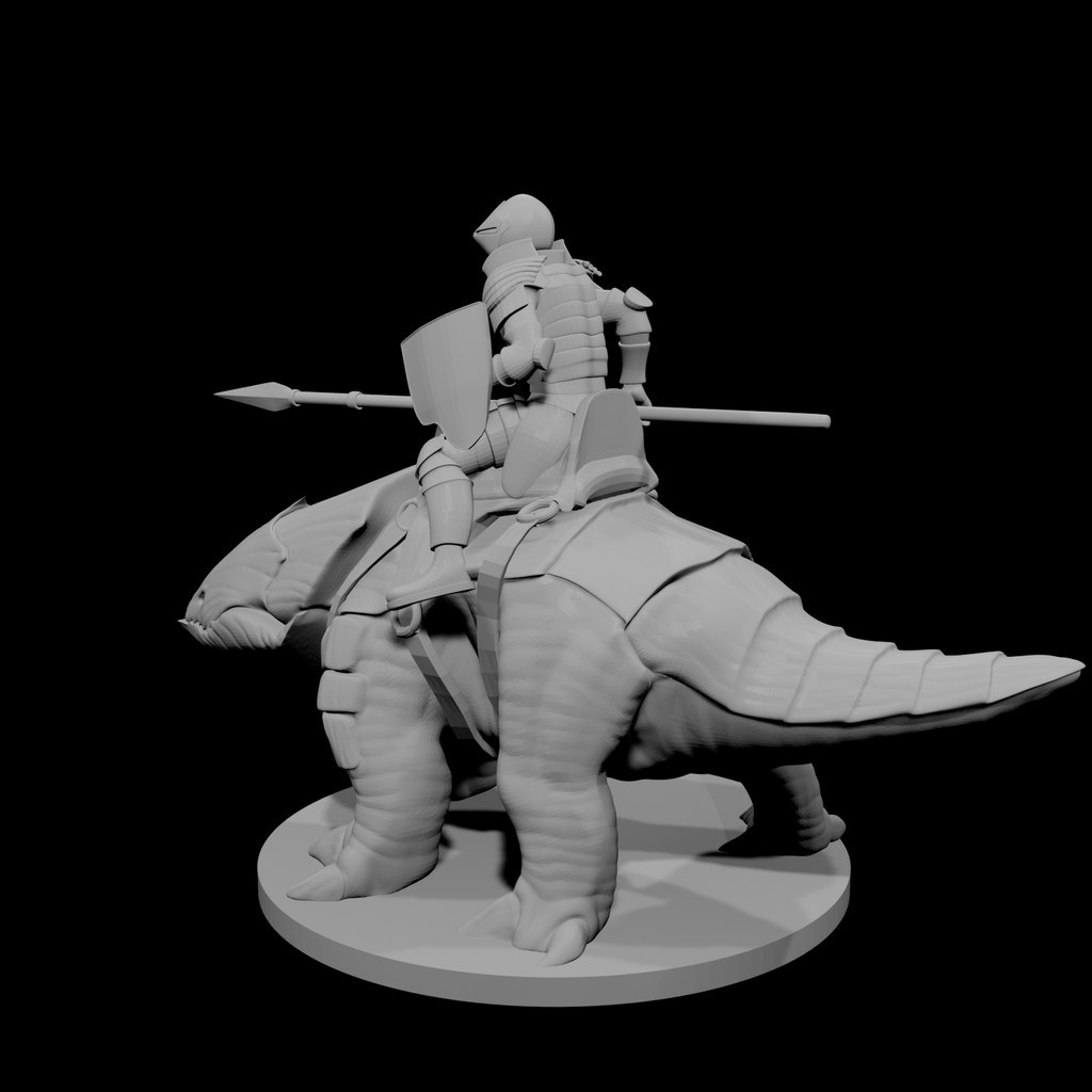 Human Cavalier on a Bulette