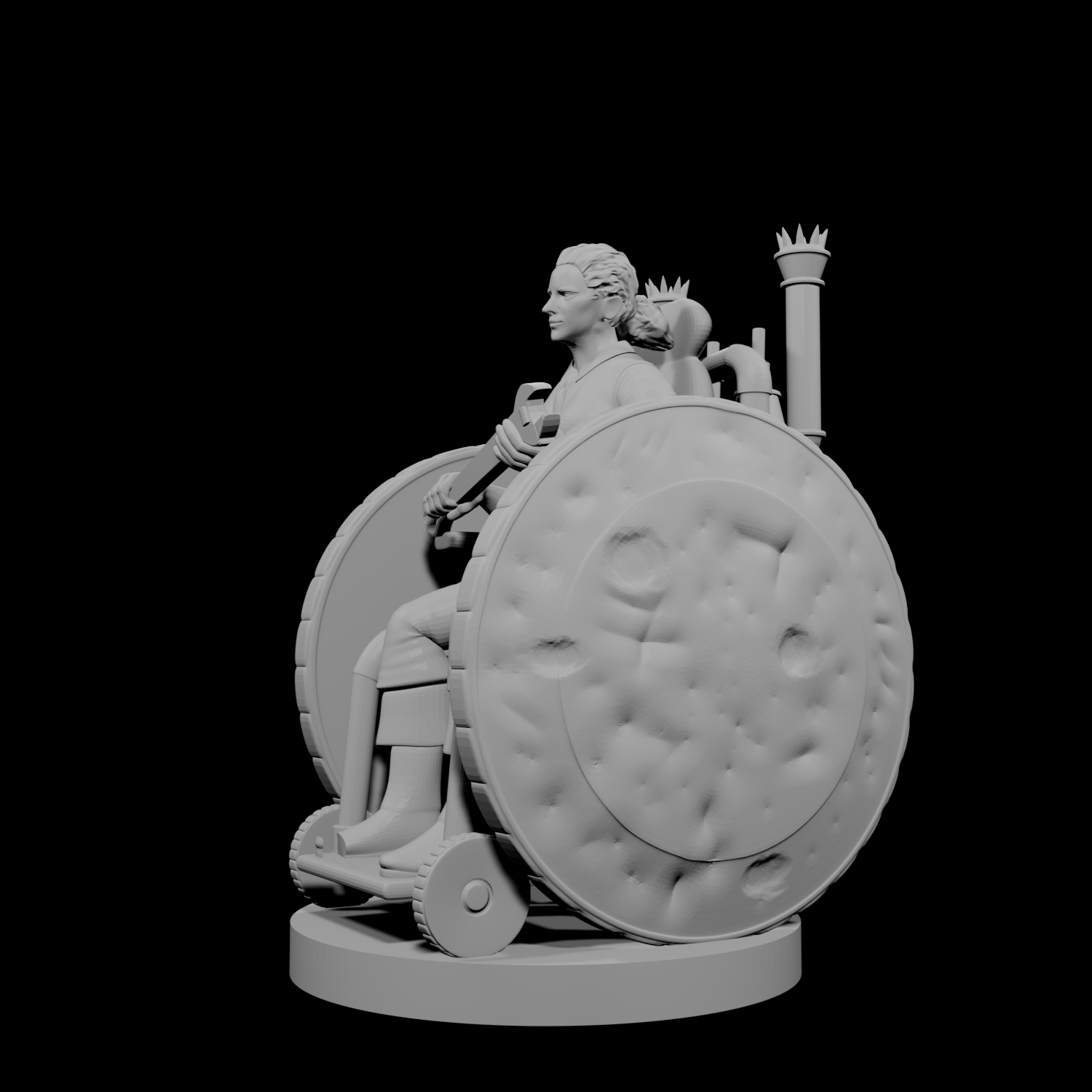 Human Female Artificer on Battle Wheelchair