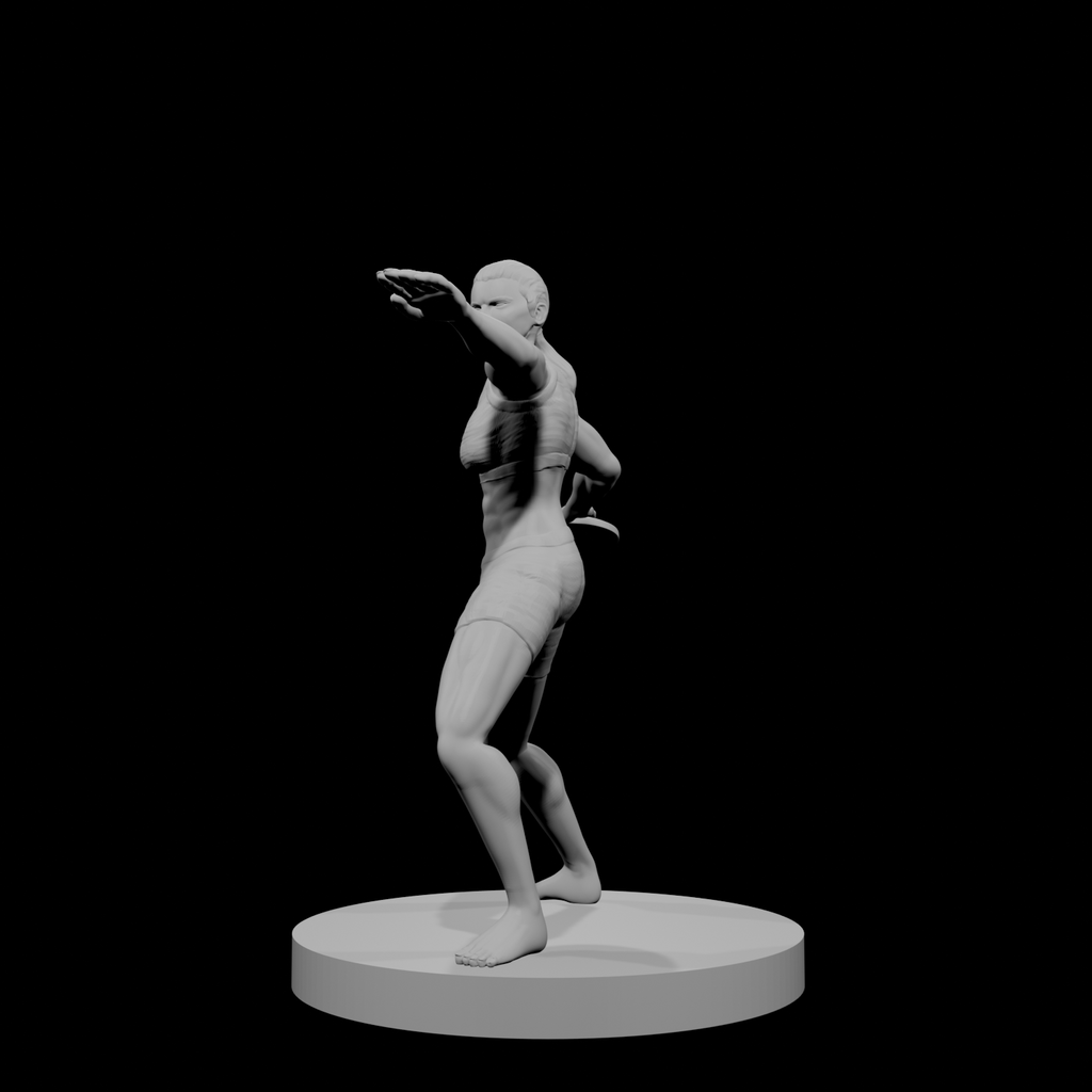 Human Female Fighter Discus Thrower