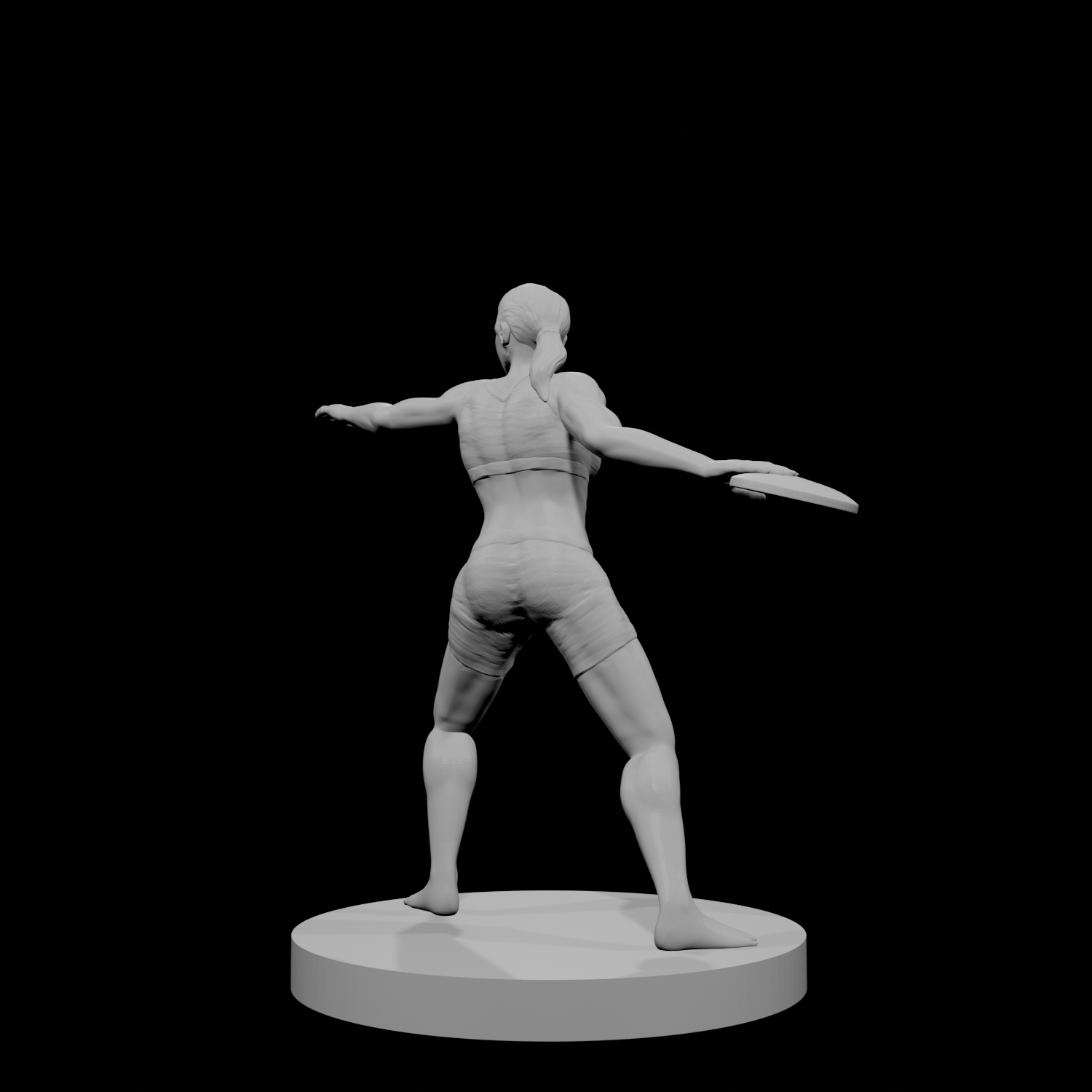 Human Female Fighter Discus Thrower
