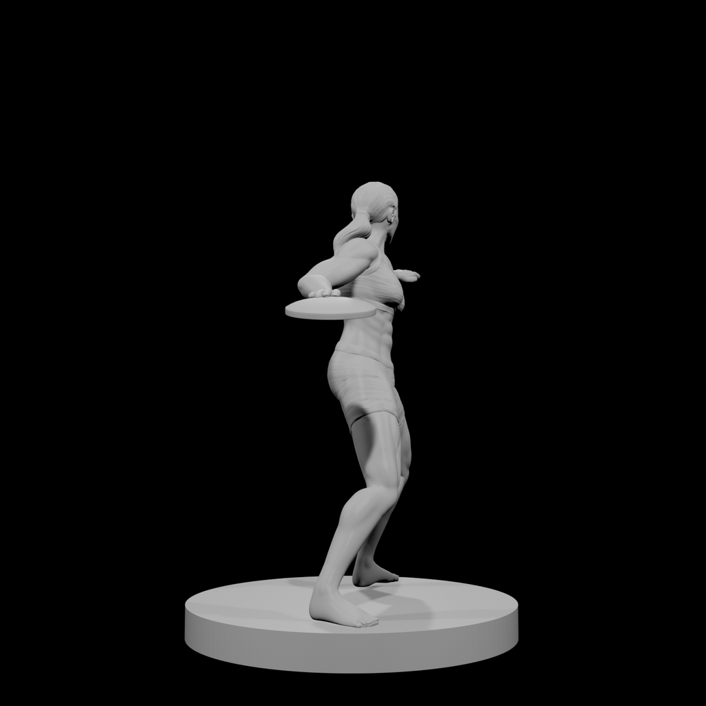 Human Female Fighter Discus Thrower