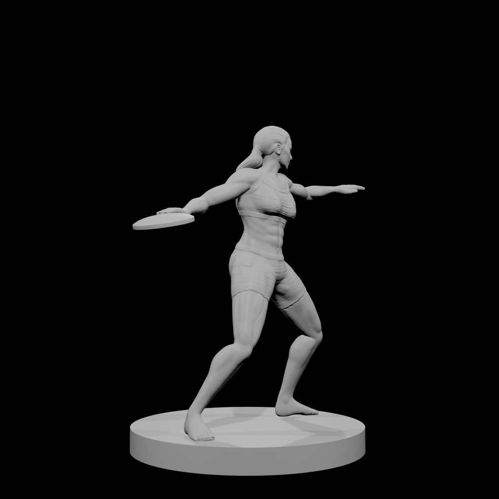 Human Female Fighter Discus Thrower