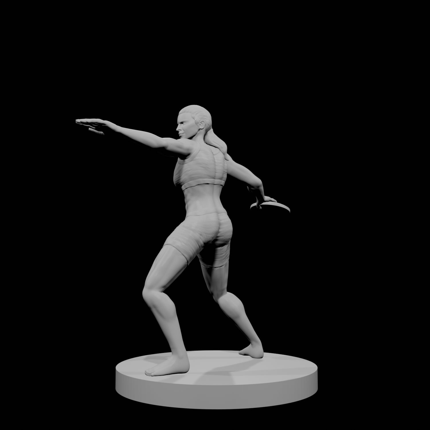Human Female Fighter Discus Thrower