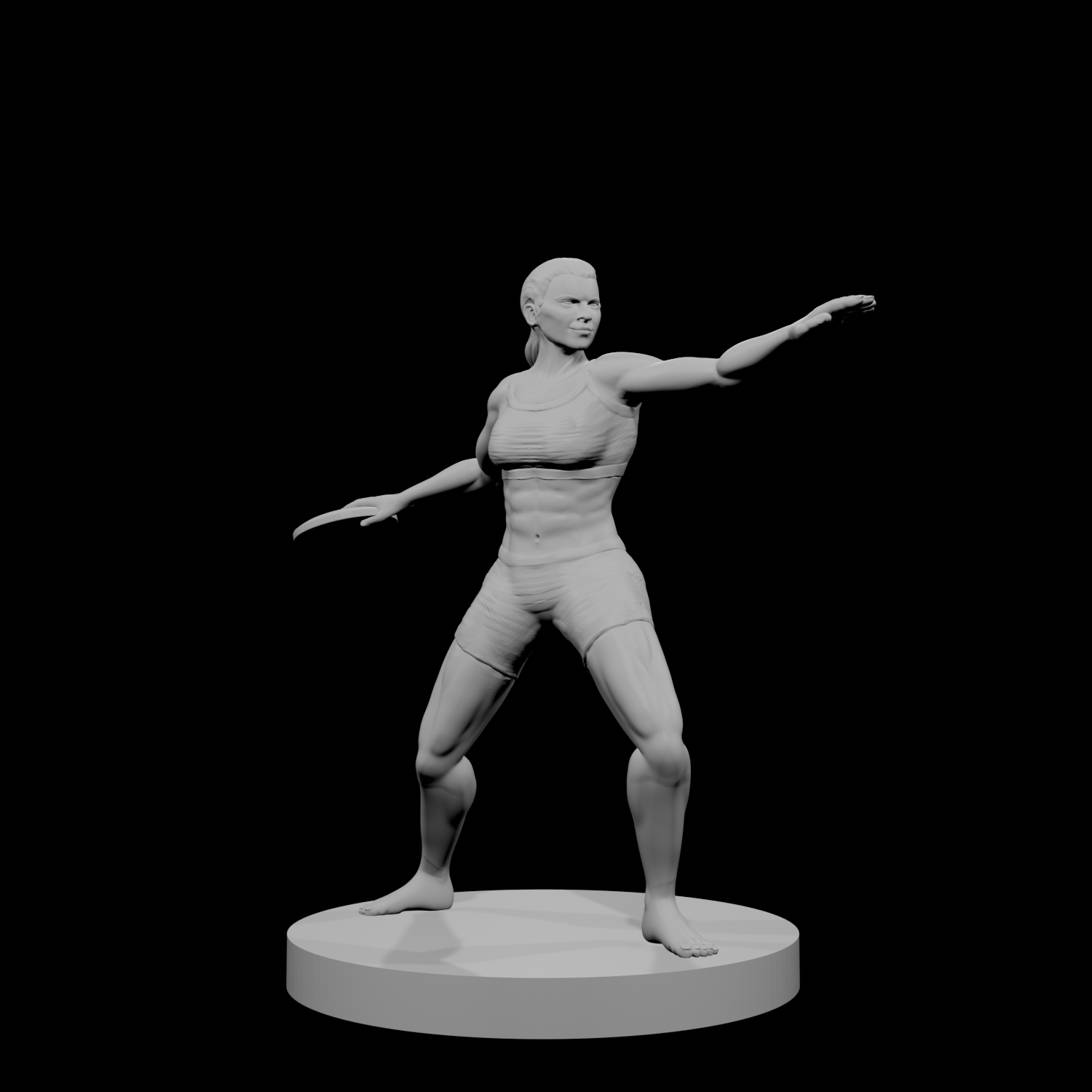Human Female Fighter Discus Thrower