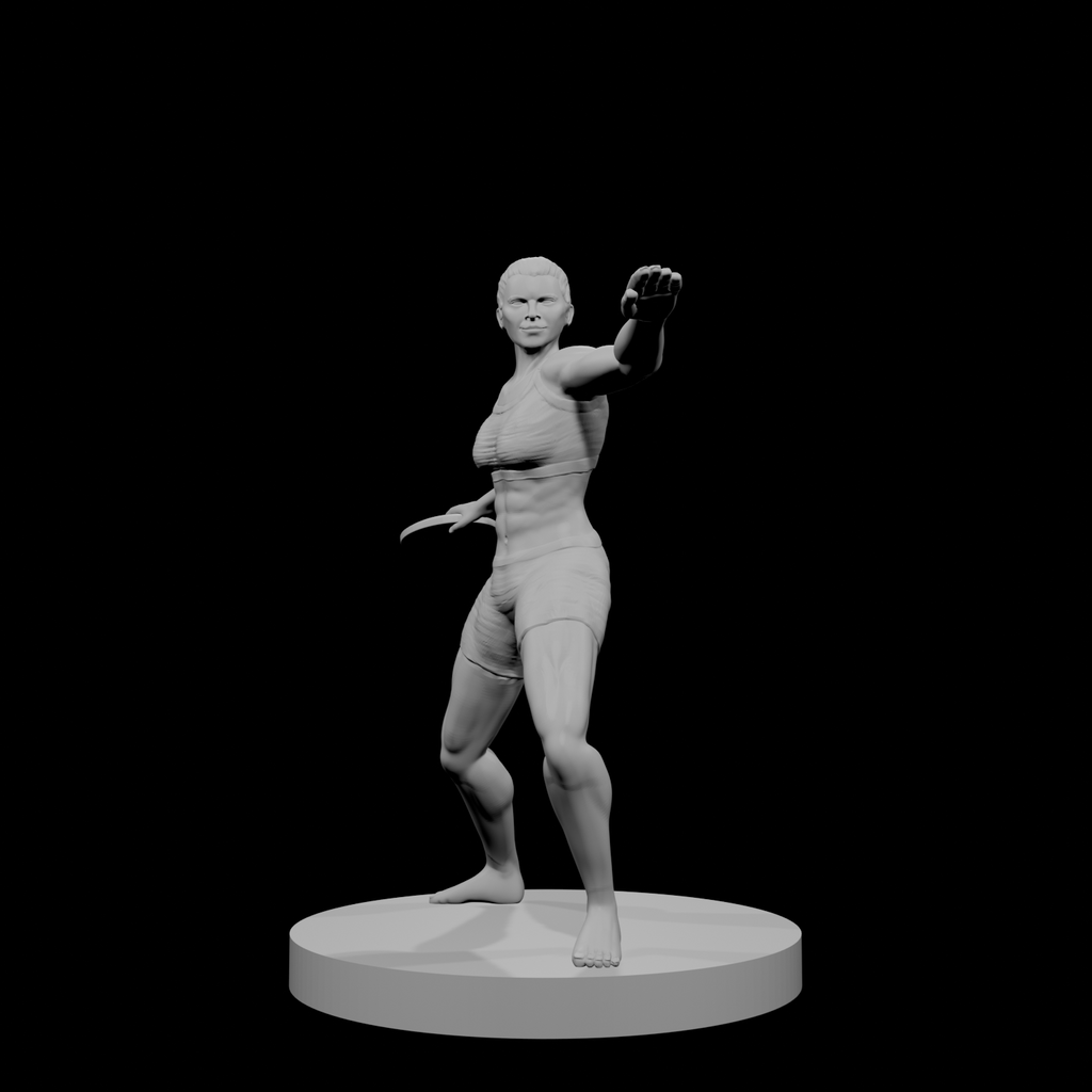 Human Female Fighter Discus Thrower