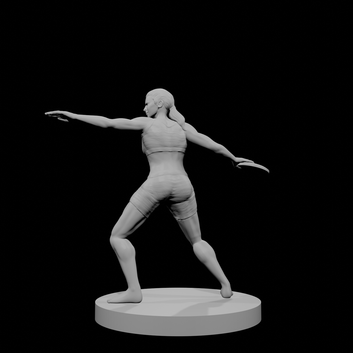 Human Female Fighter Discus Thrower