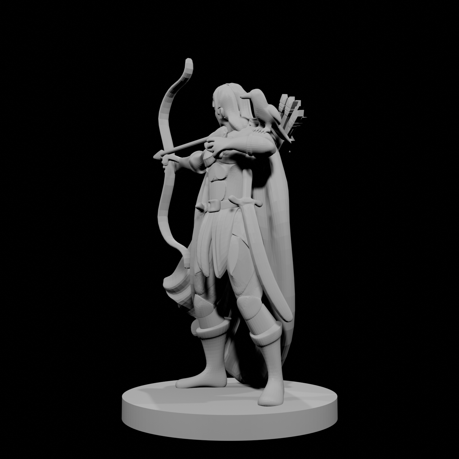 Human Female Ranger with Raven