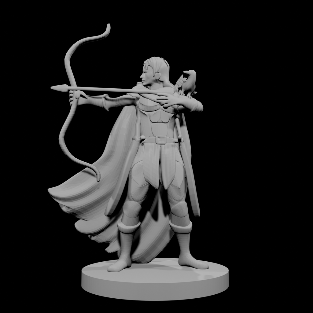 Human Female Ranger with Raven