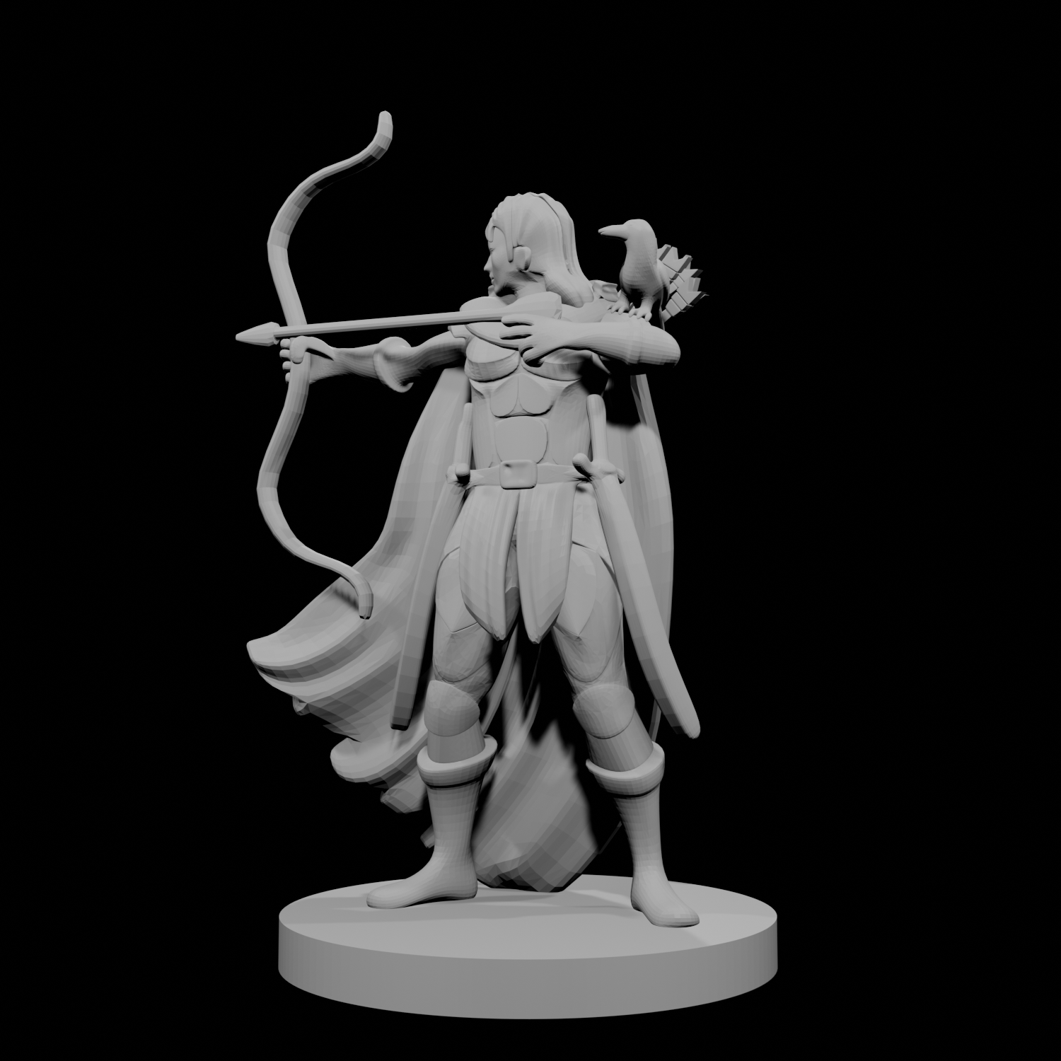 Human Female Ranger with Raven