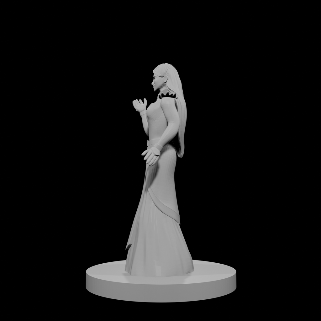 Human Female Wizard with Raven Dress