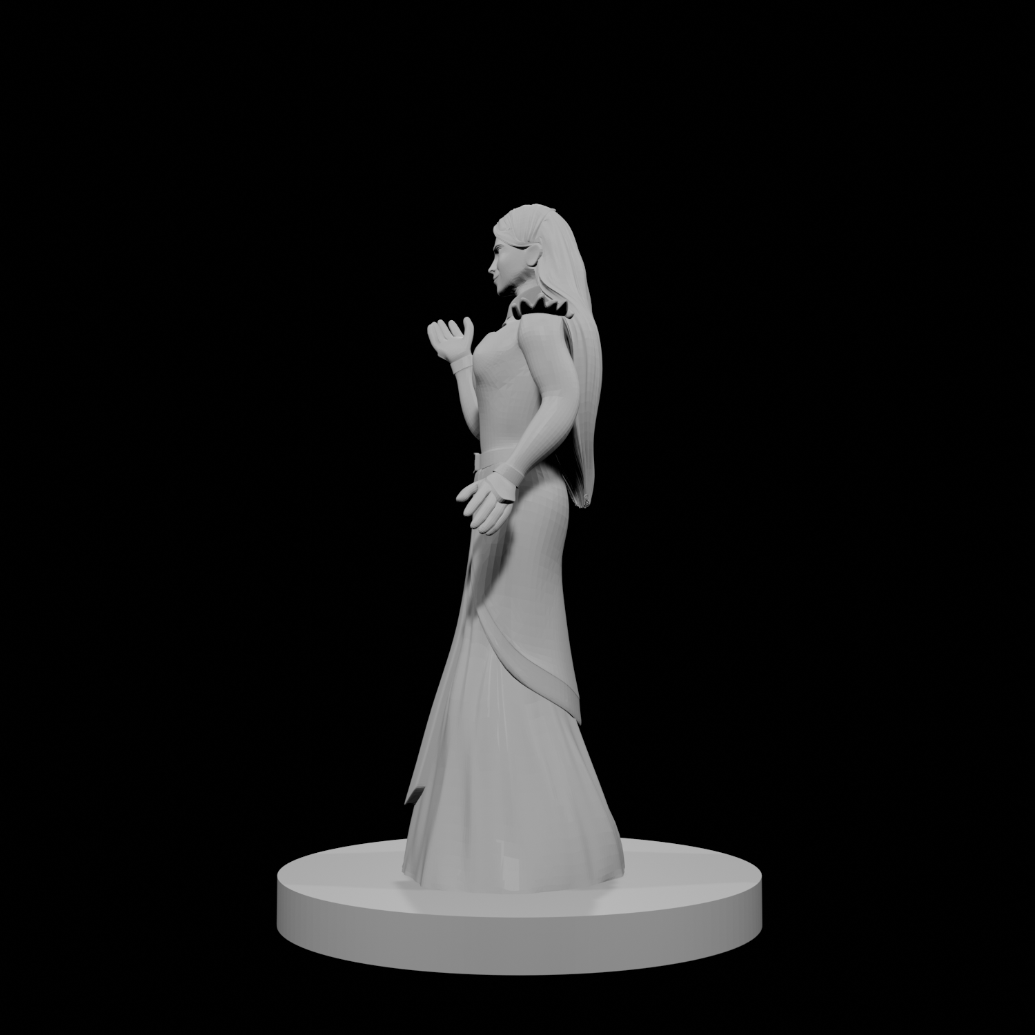Human Female Wizard with Raven Dress