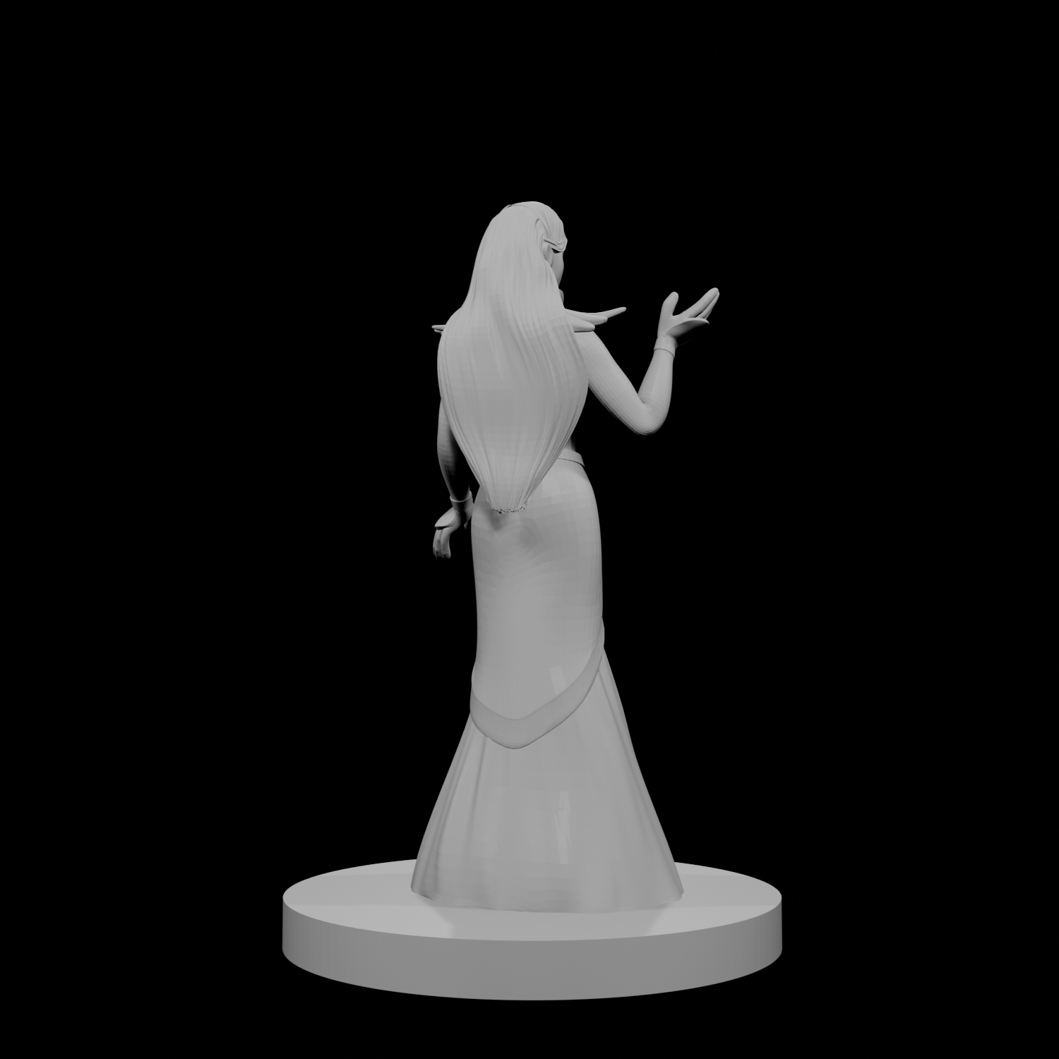 Human Female Wizard with Raven Dress