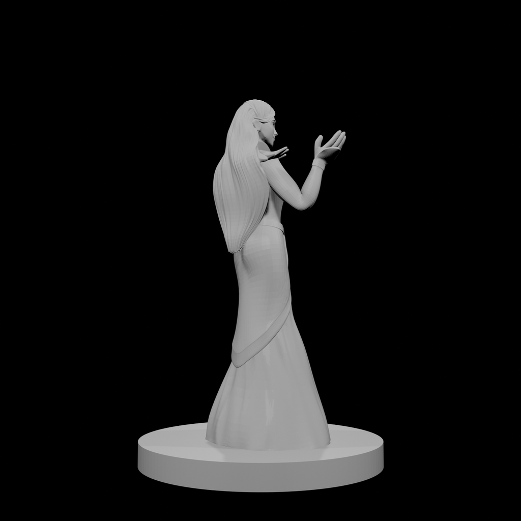 Human Female Wizard with Raven Dress