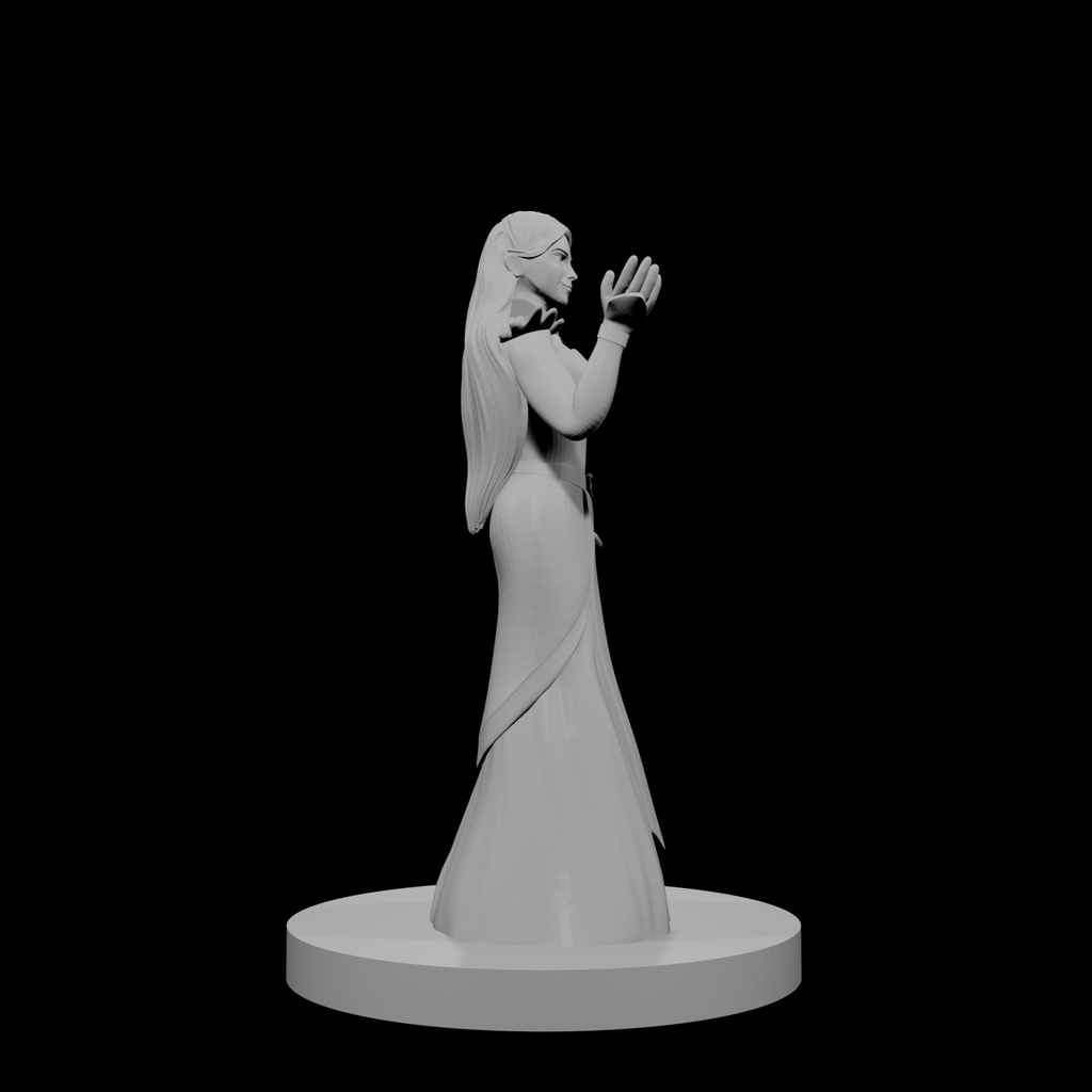 Human Female Wizard with Raven Dress