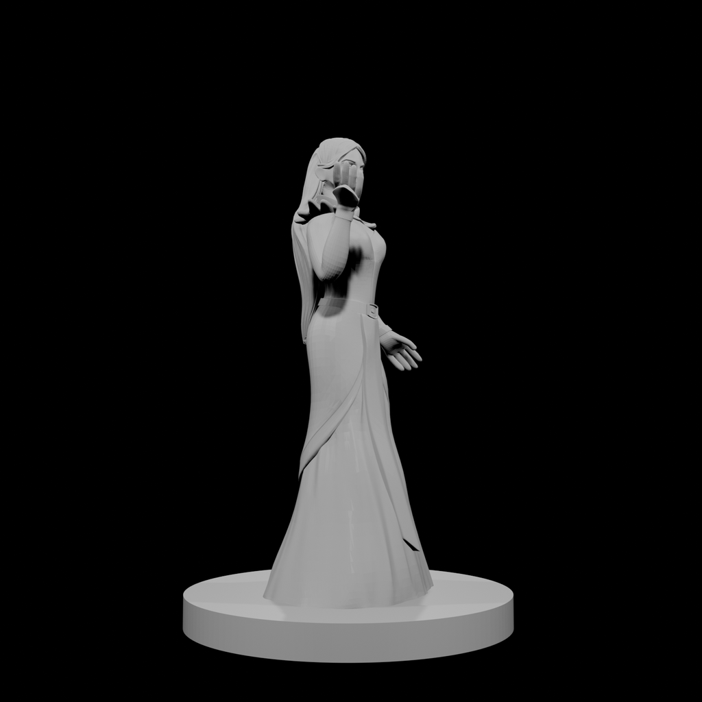 Human Female Wizard with Raven Dress