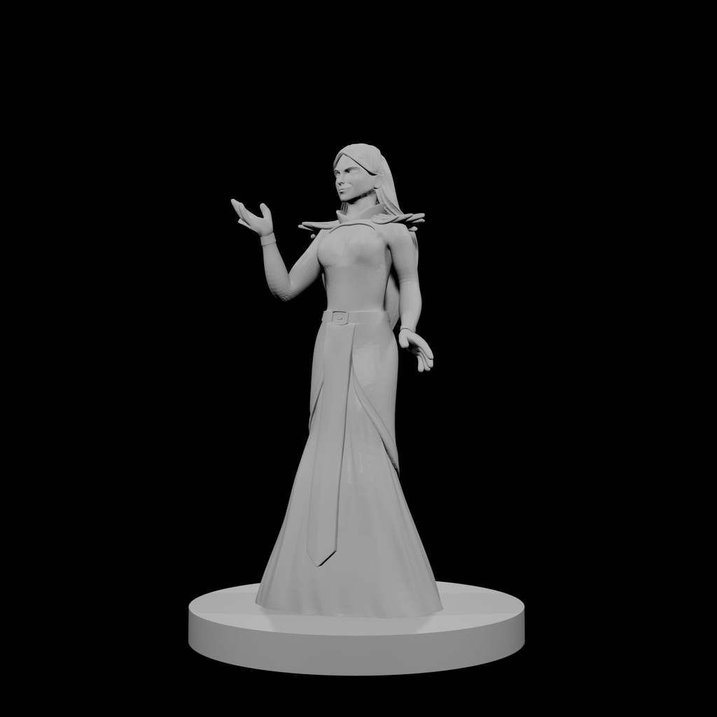 Human Female Wizard with Raven Dress