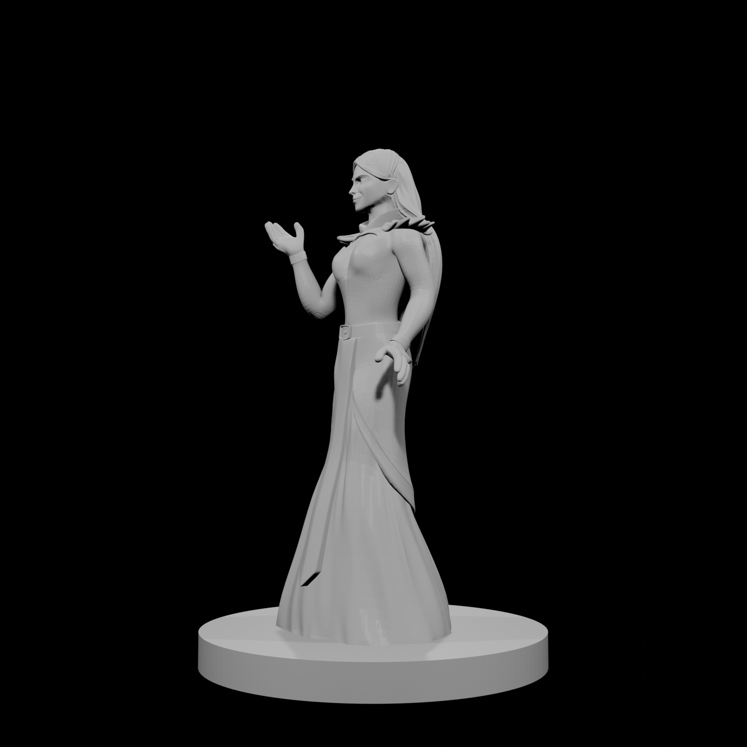 Human Female Wizard with Raven Dress